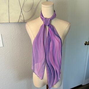 Elegant Lightweight Painterly Purple Scarf
